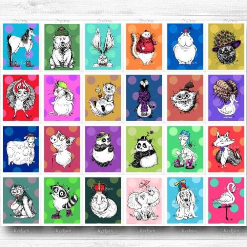 Nordic Cute Fuzzy Animals Wall Art Print Set Canvas Poster Set -Nursery,Kids Art Bedroom Living Room Unique Gift For Children