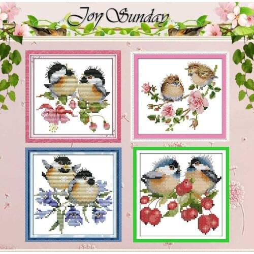 The chatted birds counted Cross Stitch 11CT 14CT Cross Stitch Set Wholesale DIY flower Cross-stitch Kit Embroidery Needlework