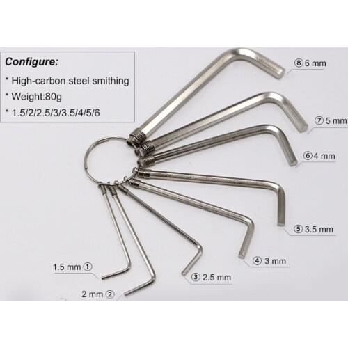 8 in 1 Durable Steel Wrench Hexagon Socket Head Screw Reparing Hex Key Tool Set
