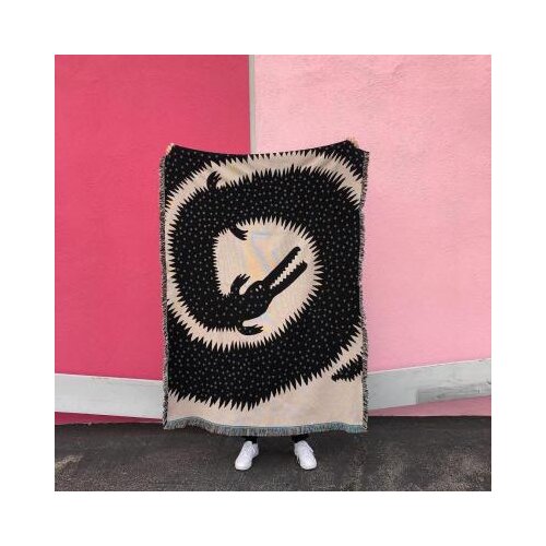 Black Dragon Sofa Throw Blanket Knitted Chair Sofa Cover Couch Carpet Soft Cotton Travel Cover Bedding Tapestry Beach Blanket