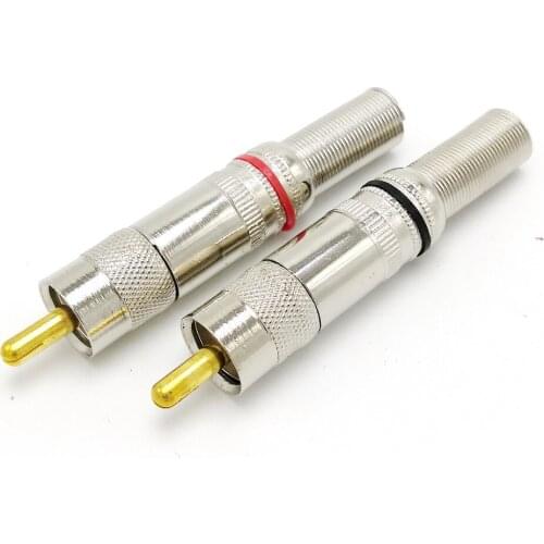 RCA Connector Plug Audio video Male Connector With Spring 10pcs/lot