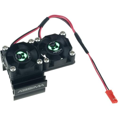 RC1/10 Auto Parts RC 540/550 Motor Aluminum Radiator Dual 30 mm Cooling Fan for HPI Truck Rock Track Traxxas 1/10 Slash rc Model