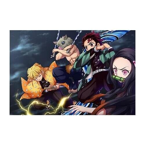 Anime Demon Slayer HD Kimetsu Art Print Silk Poster Home Wall Decor 24x36inch