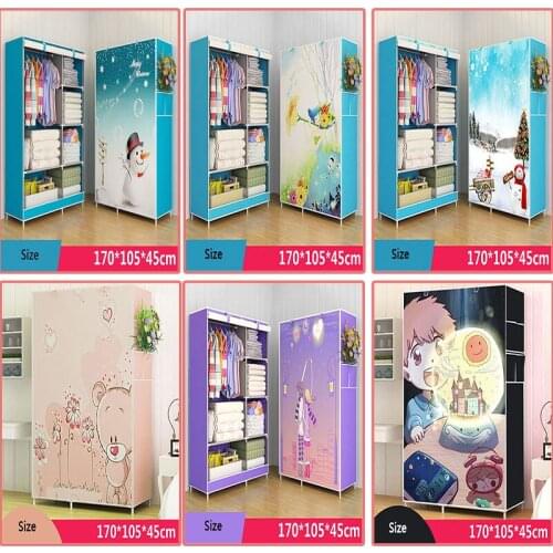 Modern Thicken 16 MM Steel Pipe Reinforcement Wardrobe 360 Degree Dustproof Cloth Wardrobe Bedroom Clothes Storage Cabinet