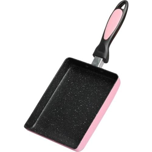 Tamagoyaki Pan Japanese Omelette Pan, Non-Stick Coating Square Egg Pan to Make Omelets or Crepes (Pink)