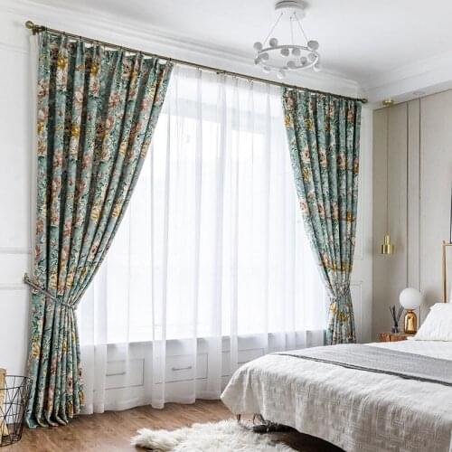 Modern and Simple New Double-sided Rippling Printing Curtains for Living Dining Room Bedroom