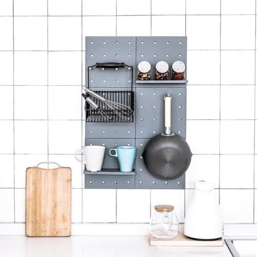 Bathroom Wall Hanging Organizer Plastic Detachable Hole Wall Mounted Storage Rack Kitchen Accessories Organizer Storage Shelf