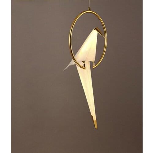 LED Postmodern Iron Acryl Art Deco Love Bird Designer Lamparas De Techo Lustre Chandelier Lighting For Foyer