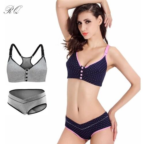 Maternity Nursing Bras Set Pregnant Breastfeeding Pregnancy Women Underwear Women Panties Underwear Mother Bra Panties Set