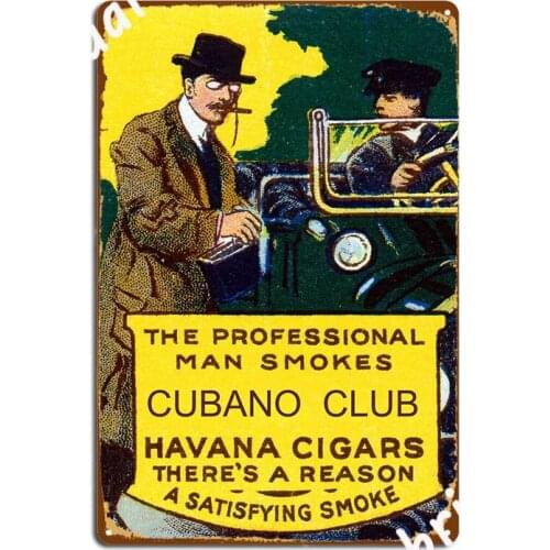 Vintage Cubano Club Cigars Metal Sign Mural Painting Customize Wall Mural Kitchen Tin Sign Posters
