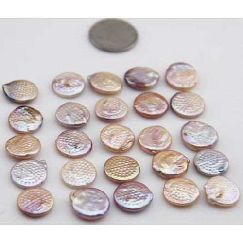 DIY Jewelry Pearl Beads 15*17mm Big Size Button Shape Real Natural Freshwater Loose Pearls, 10pcs/lot