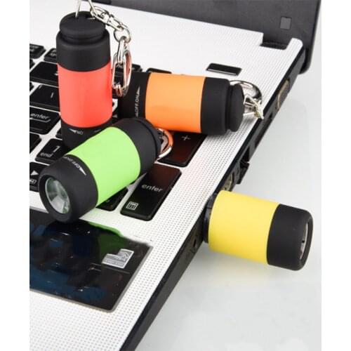 1PC Mini Keychain Pocket Torch USB Rechargeable LED Light Flashlight Lamp Waterproof