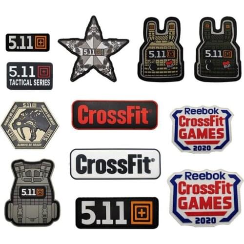 1 Piece CrossfitPVC5.11 Patch Stripe Applique Cloth Label Denim Jacket Decoration Locomotive Patch Clothing Accessories Badge