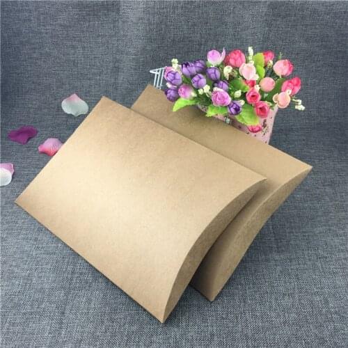 10Pcs/Lot Big Size Large Capacity Paper Kraft Pillow Packaging Box 30x21x3.5cm Display Storage Cases For Event Banquet Jewelry