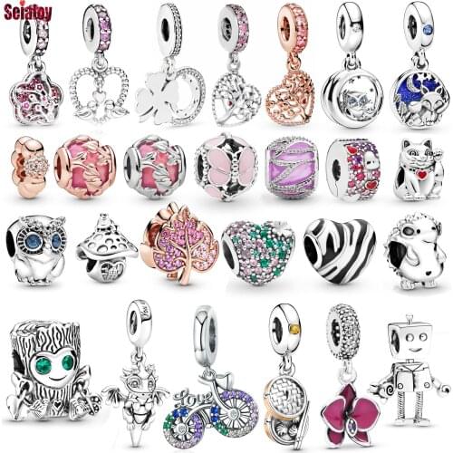 10pcs/Lot Autumn Leaves Frog Hedgehog Charm Pendant Lovely Tree Person Owl Beads Fit Original Couple Charm Bracelets Jewelry