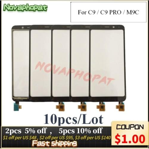 Novaphopat Tested 5.45" Black Sensor For Meizu C9 / C9 pro / M9C Touch Screen Digitizer Front Glass Lens Panel ; 10pcs/lot