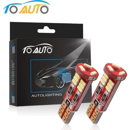 2pcs T10 W5W LED Canbus Error Free 194 168 15 SMD 4014 Car Interior Lights Super Bright White Auto Side Wedge Instrument Bulb