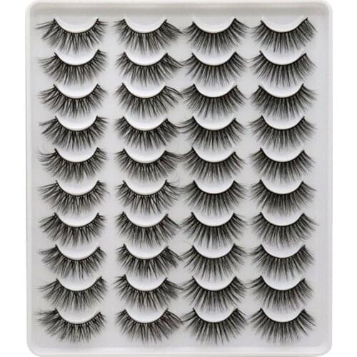 20 pairs of 3D mink eyelashes dramatic false eyelashes fluffy 3D eyelashes handmade complete eyelashes