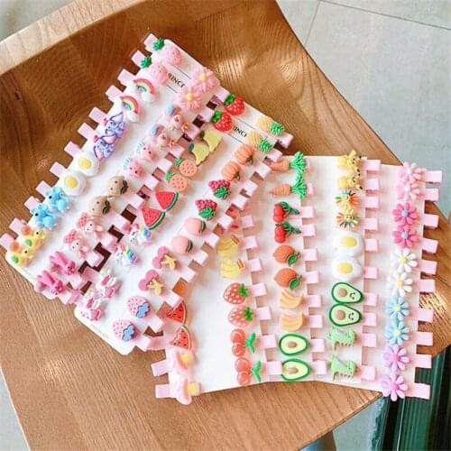 20Pcs/Lot Korean Hair Accessories Candy Color Duckbill Hair Clip Princess Barrette Hairclip Cartoon Headdress Hairpins for Girls
