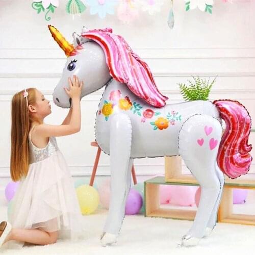 116cm 3D Unicorn Balloons Party Supplies Wedding party layout Baby Shower Girl Faovr Birthday Party Decoration Kids' toy