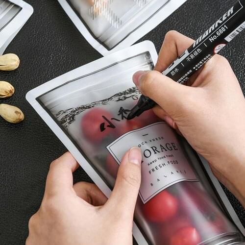 4 Pcs Reusable Ziplock Bag Portable Transparent Candy Plastic Bag Kitchen Food Hermetic Bag Zip Bag for Freezing Food Fresh Food