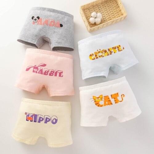 5pcs/lot Cartoon Girls Boxer Briefs Breathable Cotton Kids Underwear Teenage Children Panties Shorts Underpants For 3-12 Years