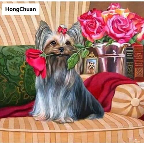 New Year Cute Puppy 5D DIY Square/Round Diamond Painting Cross Stitch Home Decor Gift Mosaic Diamond Embroidery