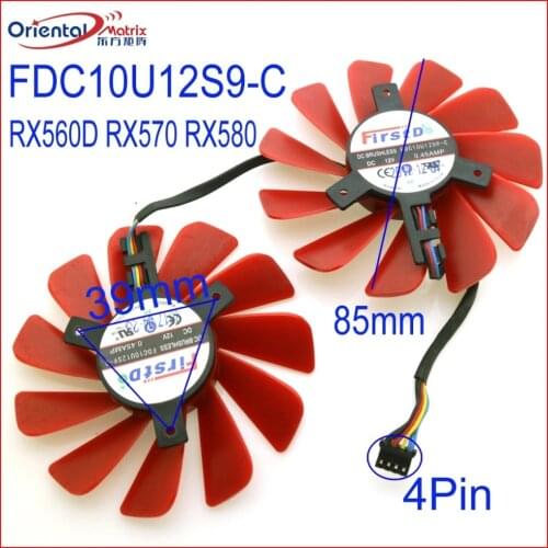 Free Shipping FDC10U12S9-C 12V 0.45A 85mm 4Wire 4Pin VGA Fan For XFX RX560 RX560D RX570 RX580 Graphics Card Cooling Fan