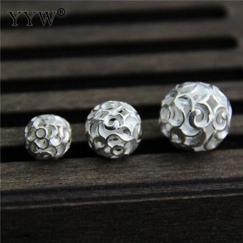 Silver color Beads Round & hollow Sold By Lot For beads diy handmake bead