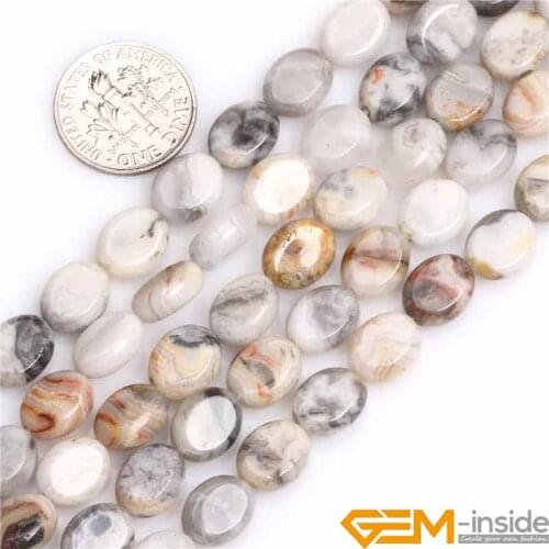Gray Natural Oval Stone Gem Stone Semi Precious Beads Selectable: Agates Kambaba Jaspers Loose Bead For Jewelry Making Wholesale