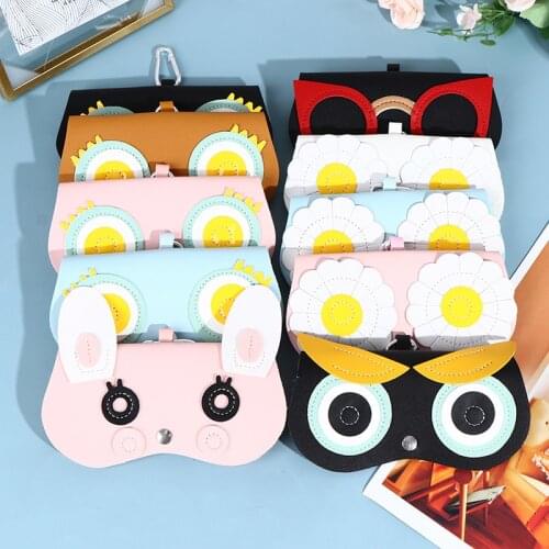 Portable PU Leather Sunglasses Bag Cute Flower Pattern Cartoon Sunglasses Bag Glasses Sunglasses Cute Sunglasses Case