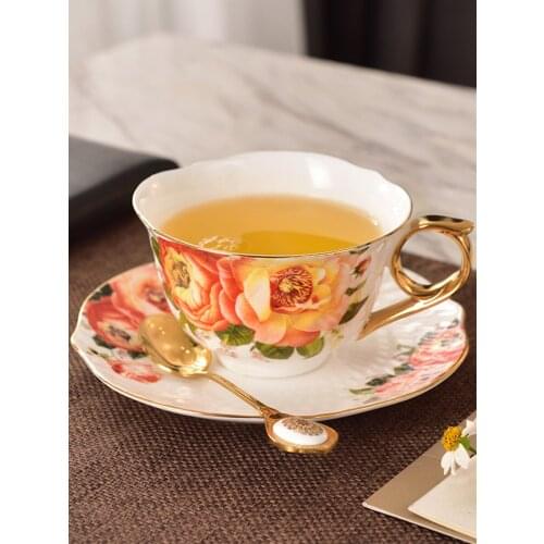 Porcelain Bone China Coffee Cup And Saucer Set Porcelain Tea Cup Sets Rose Cup Tea Cups Bone China Tea Saucer Set Teacups HH50BD