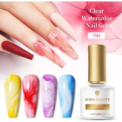 BORN PRETTY 7ml Watercolor Nail Gel Base Coat Top Coat Gel Nail Polish Soak Off UV LED Nail Art Gel Varnish Function Gel