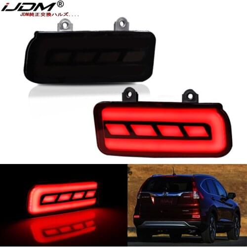 IJDM For Honda CRV 2015-2016 LED Bumper Reflector Lights Car Function as Tail,Brake & Rear Fog Lamps,Turn Light lamp 12V Red