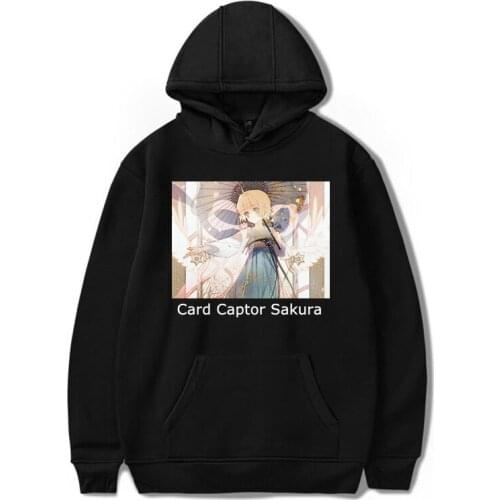 Sakura Card Captor Japan Anime Hoodie Hip Hop Sweatshirts Top Harajuku Coat Thin Velvet Warm Printed Hooded Tracksuit Women Men