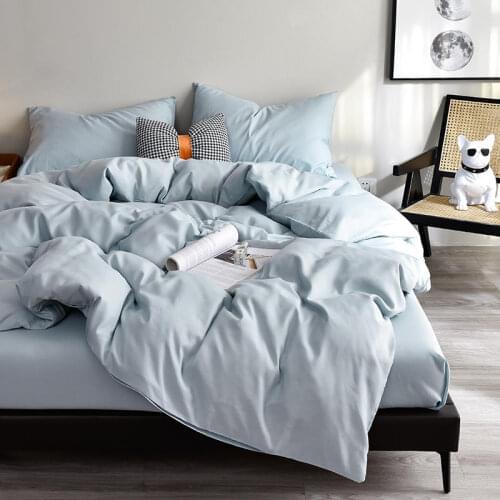 3/4 pcs Bedding Set King Size Duvet Cover Bed Sheet Pillowcase Solid Color Queen Size Bed Cover Double Beddings and Bed Sets