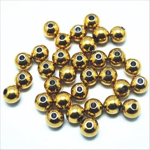 20pcs Golden stainless steel metal accessories round ball for matching beads findings 4mm 6mm 8mm fashion jewelry beads parts