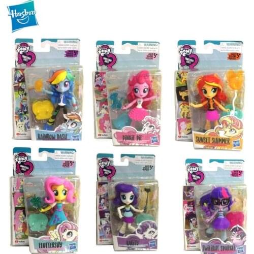 Hasbro My Little Pony Equestria Princess Mini Doll Toys Pinkie Pie Rainbow Dash Twilight Sparkle Rarity Girls Birthday Gift