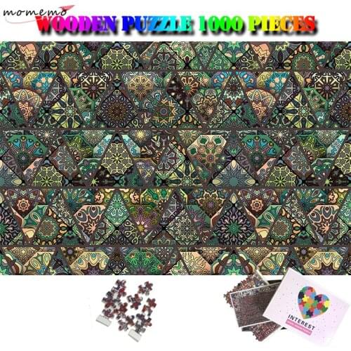 MOMEMO Jigsaw Puzzle for Adults Decorative Pattern Wooden 1000 Pieces Puzzles Color Art Puzzle Games Interesting Kids Puzzle Toy