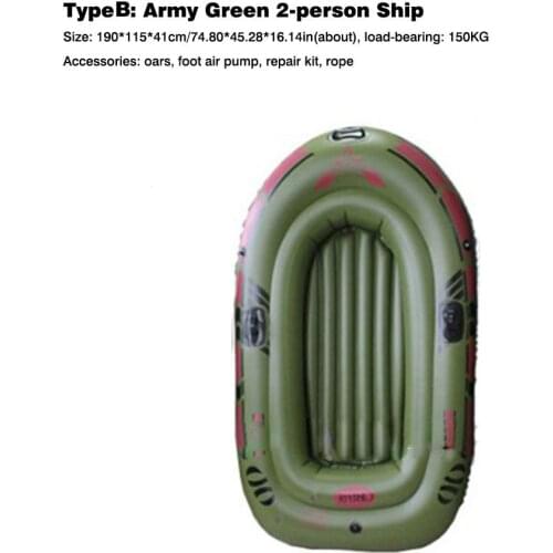 Inflatable Boat 1/2/3 Person Blow Up Raft Set With Oars And Foot Pump For Fishing Lake Rafting The Double Valve Dropship