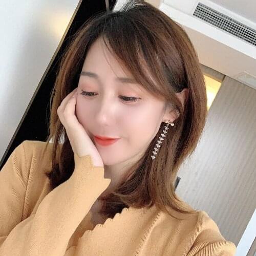 Creative New Personality Long Transparent Earrings With Crystal Bows Long Tassels Elegant Fashion For Women Earrings Girl Gift