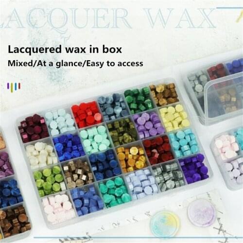 NEW 600pcs/box 24 Colors Granular Grain Tablet Wax Beads Stamp Tablets Pills for Retro Wax Seal Stamp Sellos Personalizados