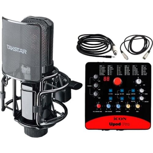 New Original Takstar PC-K850 with ICON Upod pro sound card and audio cable professional for studio recording and live broadcast