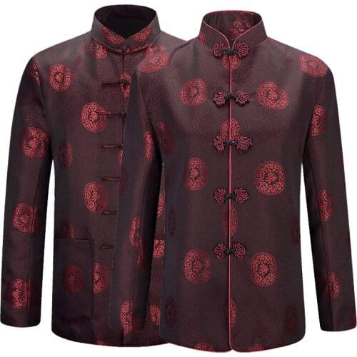 Elder Clothing Birthday Gift Men&Women Tang Suit Chinese Traditional Autumn Thick Coat Jacket Winter ParkaChinese New Year Gift