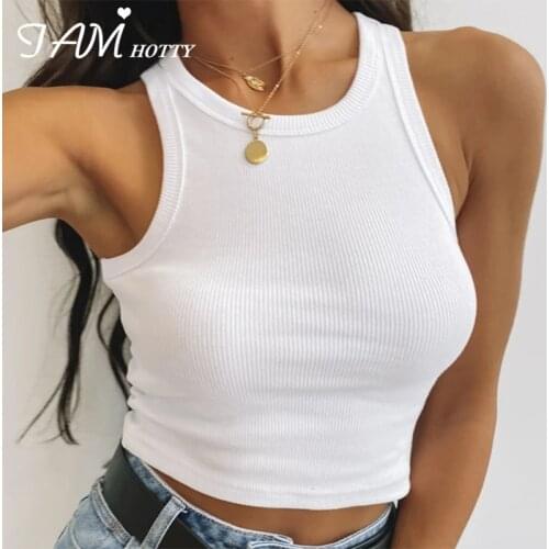 Solid Color Basic Sports Tank Top Women Casual Cotton Soft Stretch y2k Vest Camis Tops Tee Shirt Summer 2021 Streetwear Iamhotty