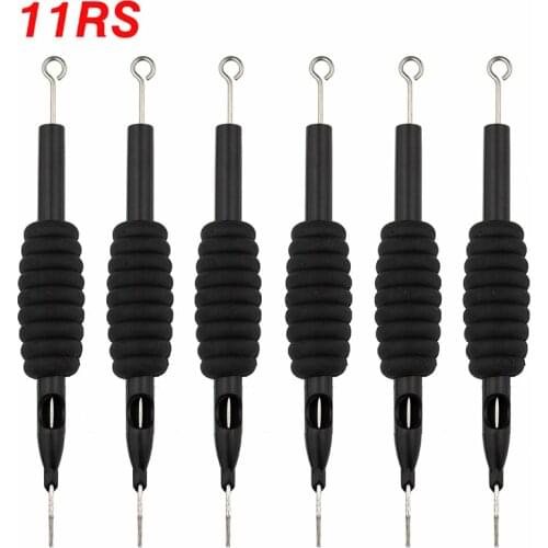 OPHIR 6PCS/Lot Sterile Disposable 11RS Tattoo Nozzle Needle Tips and Tube 3/4 Grip _TA110(11RS)-6x