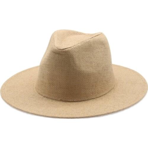 Sun hats summer men panama hat wide brim solid straw hats outdoor beach travel sun protective handmade casual summer straw hats