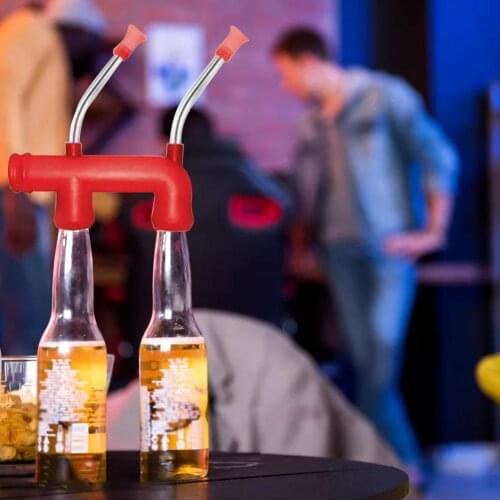 Beer Snorkel Straw Beer Bong Funnel Slammer Double Snorkel Drinking Beer Bar Tools Festivals Party Dispenser Beers Bottle