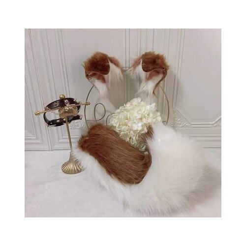 New Shepherd dog Anime Beast Ear Beast Tail Wolf Ear Cat Ear Fox Ear Headband Custom COSPLAY Costume Accessories Hand Made Work