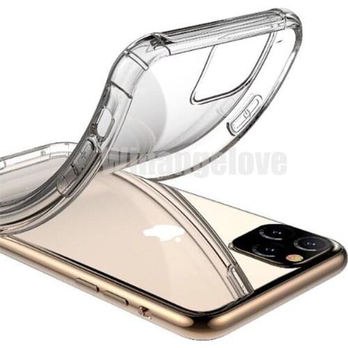 1000PCS/Lot For iPhone 12 11 XS XR 7 8 Soft TPU Phone Cases Shockproof Back Cover Transparent Case Soft Thicken Clear Anti-knock